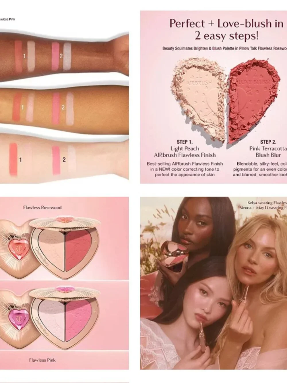Charlotte Tilbury Pillow Talk Blush- Soulmates Palette Flawless Rosewood *BNIB*